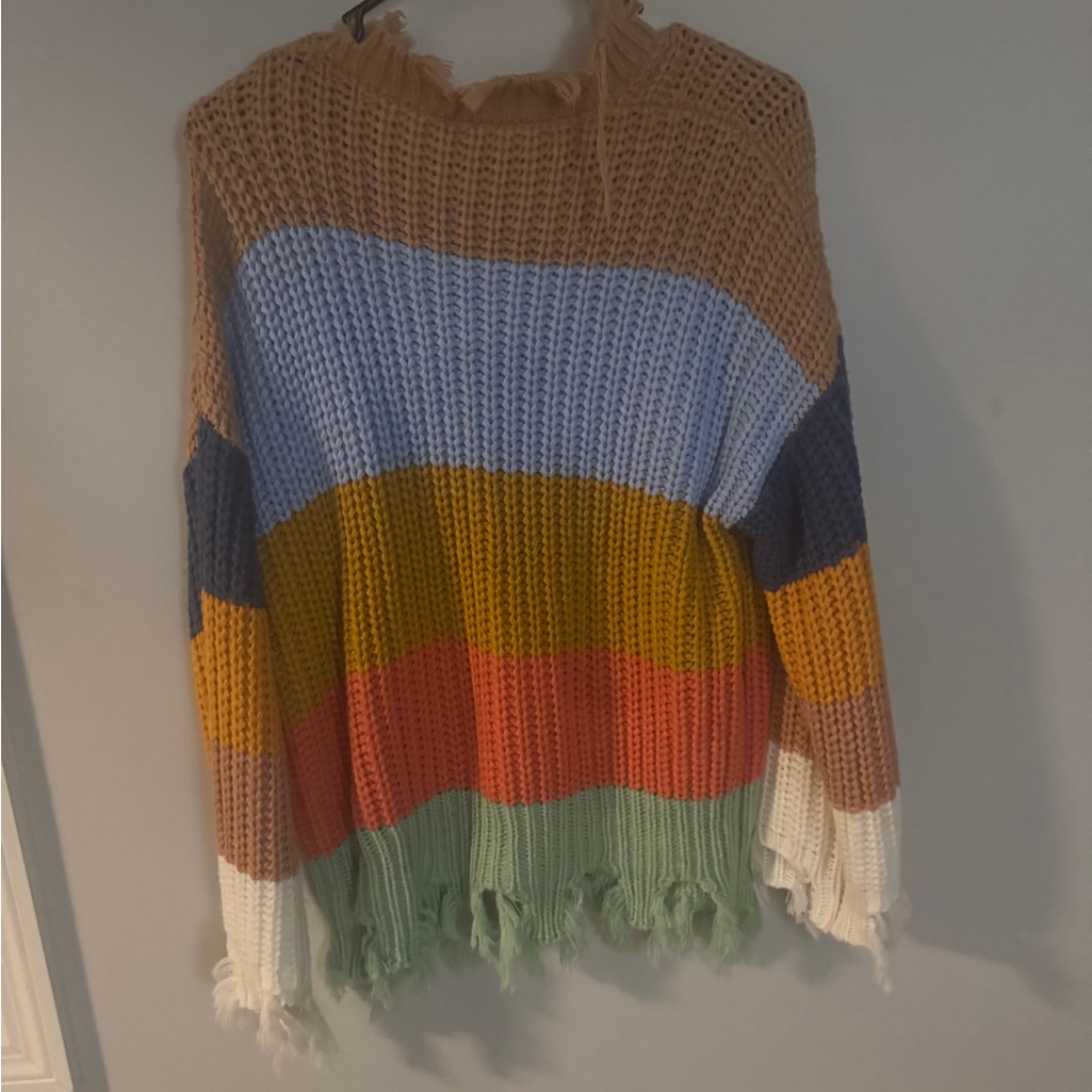 Oddy Colorful Striped Women's Sweater